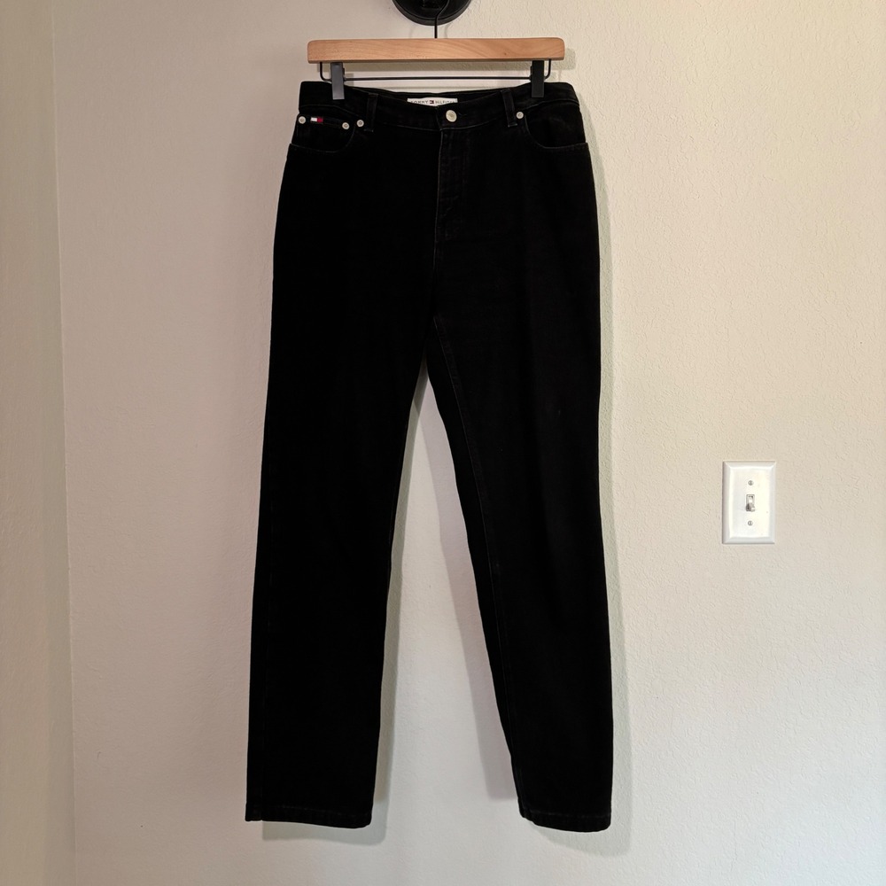Tommy Hilfiger Jeans Straight Leg 6 100% Cotton Black Vintage 90s High Rise
